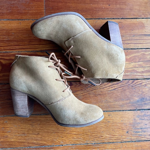 Toms Lunata Lace Up Bootie - Camel - 8.5 - Picture 1 of 9